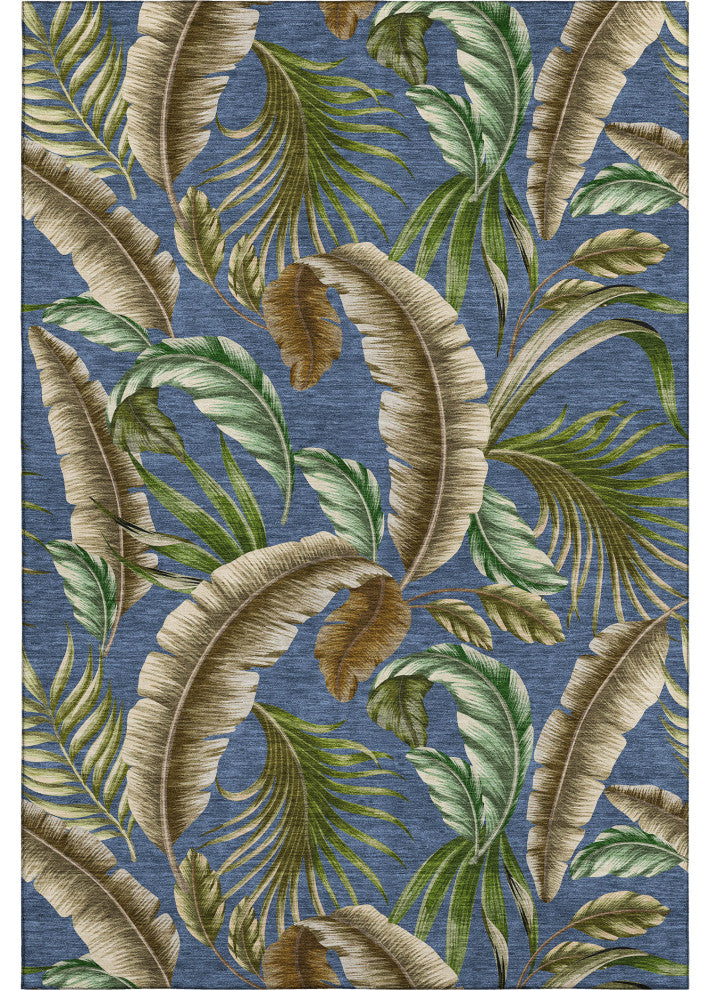 Addison Premium Washable Mayfield AMF196 Blue 5' x 7'6" Rug