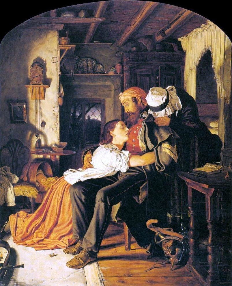 Sir Noel Paton Home': The Return from the Crimea Gallery Wrapped Canvas Print