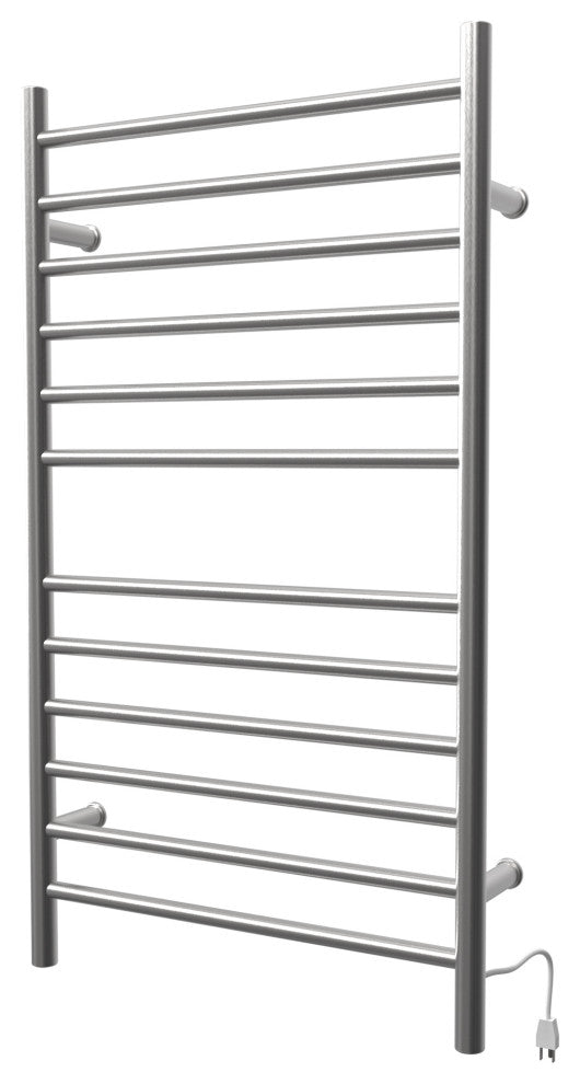 Amba Radiant Large Hardwired Straight Heated Towel Rack, Brushed