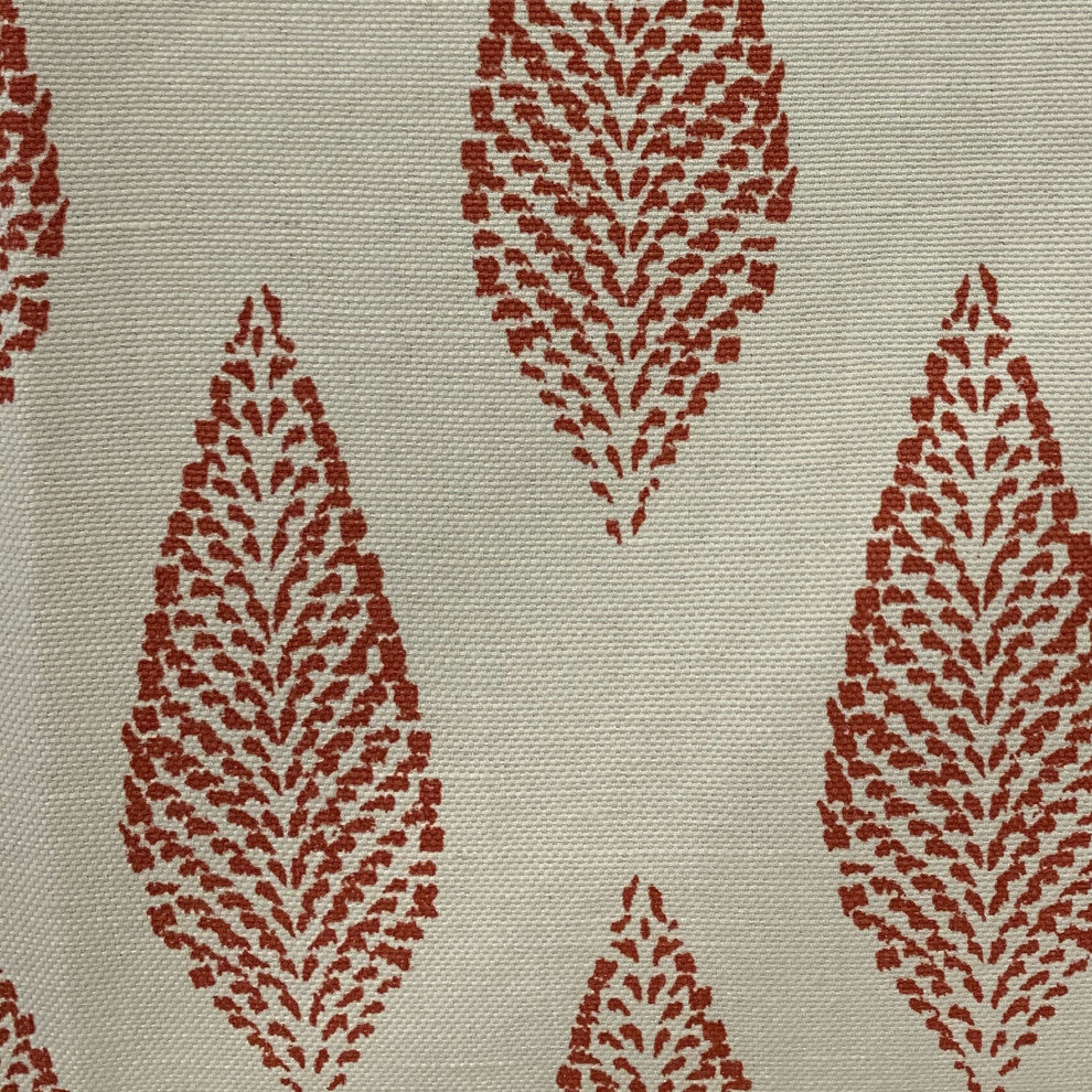 Plutus Red Large Leafs Floral Luxury Throw Pillow, 26"x26"