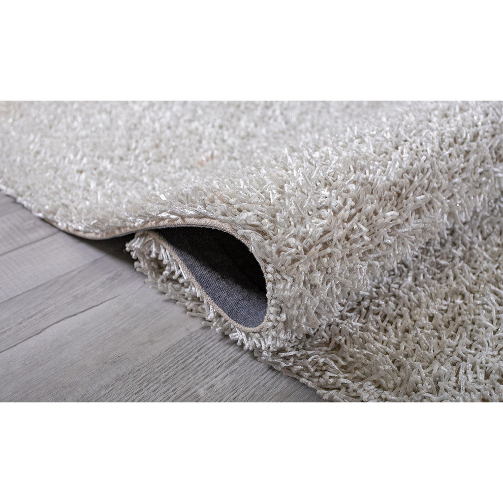 2" x 8" White Contemporary Runner Rug
