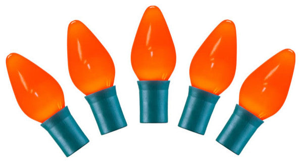 Vickerman X8Gc758 25 Orange Ceramic C7 Led Light, 16' Christmas Light Strand