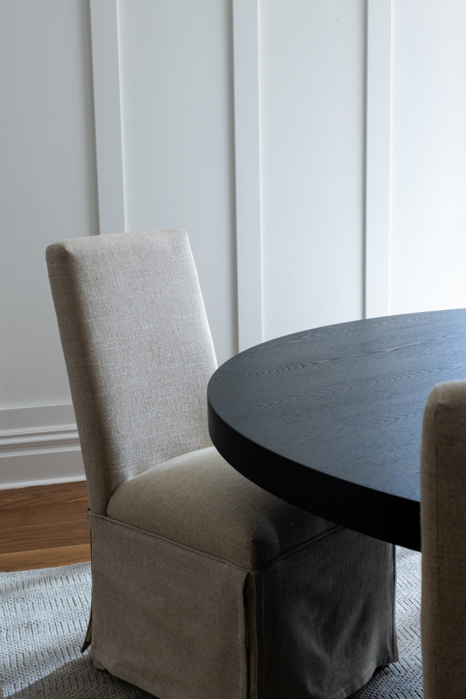 Lugano Dining Table, 71", Transitional, Round, Ebony Oak