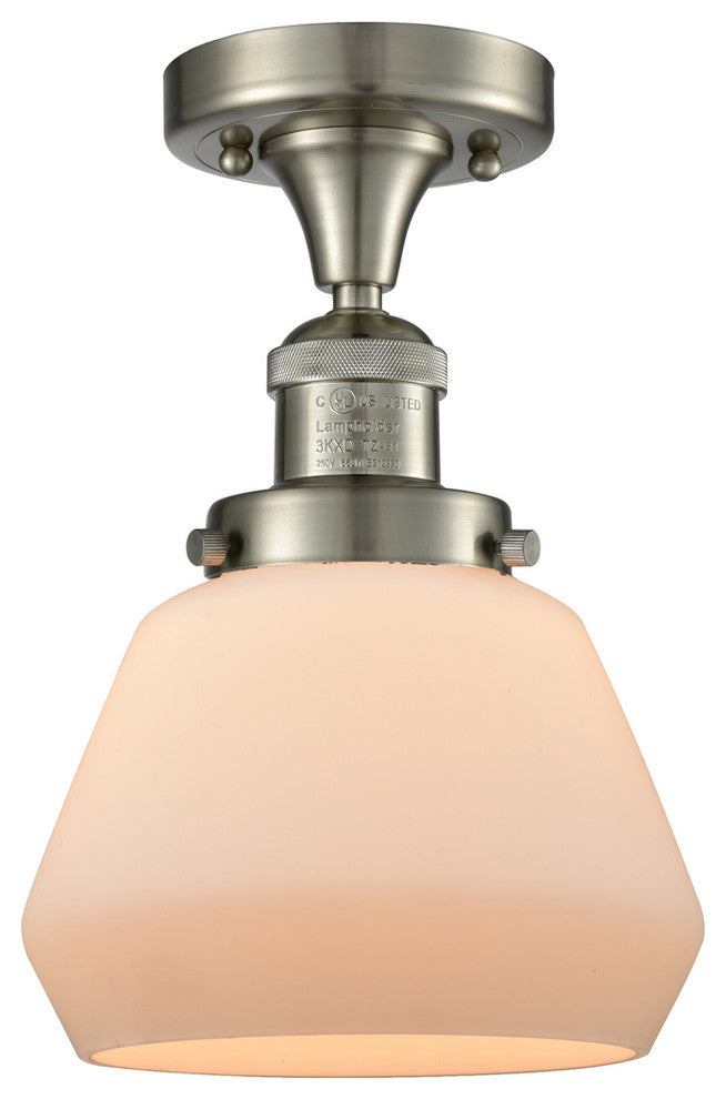 Franklin Restoration Fulton 1 Light Semi-Flush Mount, Brushed Satin Nickel