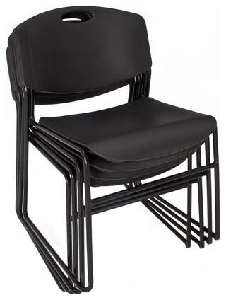 66"x24" Kee Training Table, Cherry/ Black and 2 Zeng Stack Chairs, Black