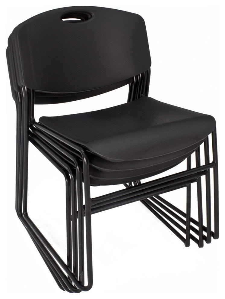 66"x24" Kee Training Table, Cherry/ Black and 2 Zeng Stack Chairs, Black