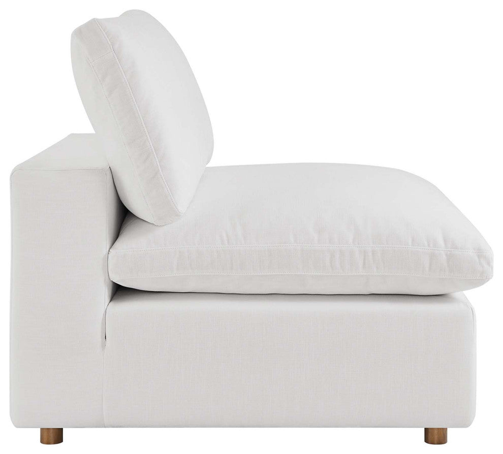 Commix Down Filled Overstuffed 4-Piece Sectional Sofa Set, Pure White