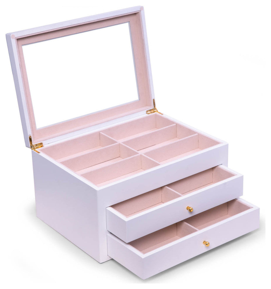 White Wood 18 Sunglass Storage Box