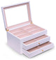 White Wood 18 Sunglass Storage Box