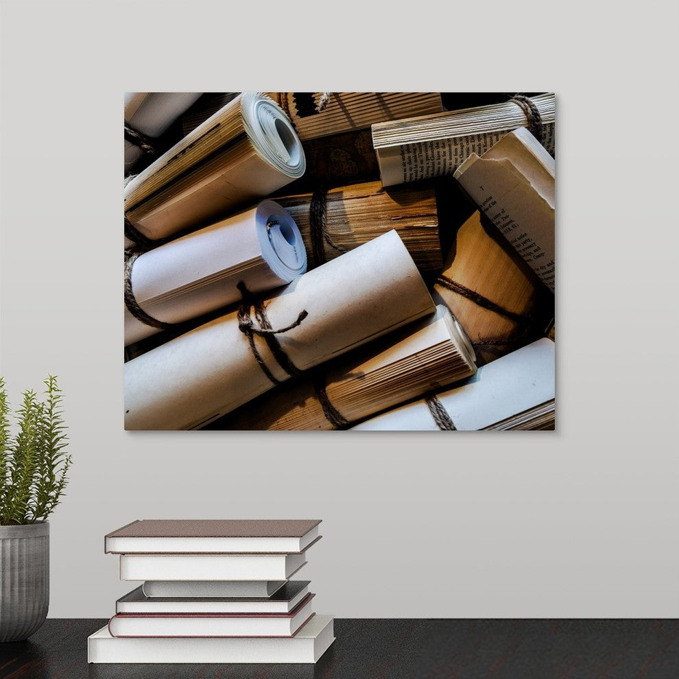"Rolled Books" Wrapped Canvas Art Print, 14"x11"x1.5"