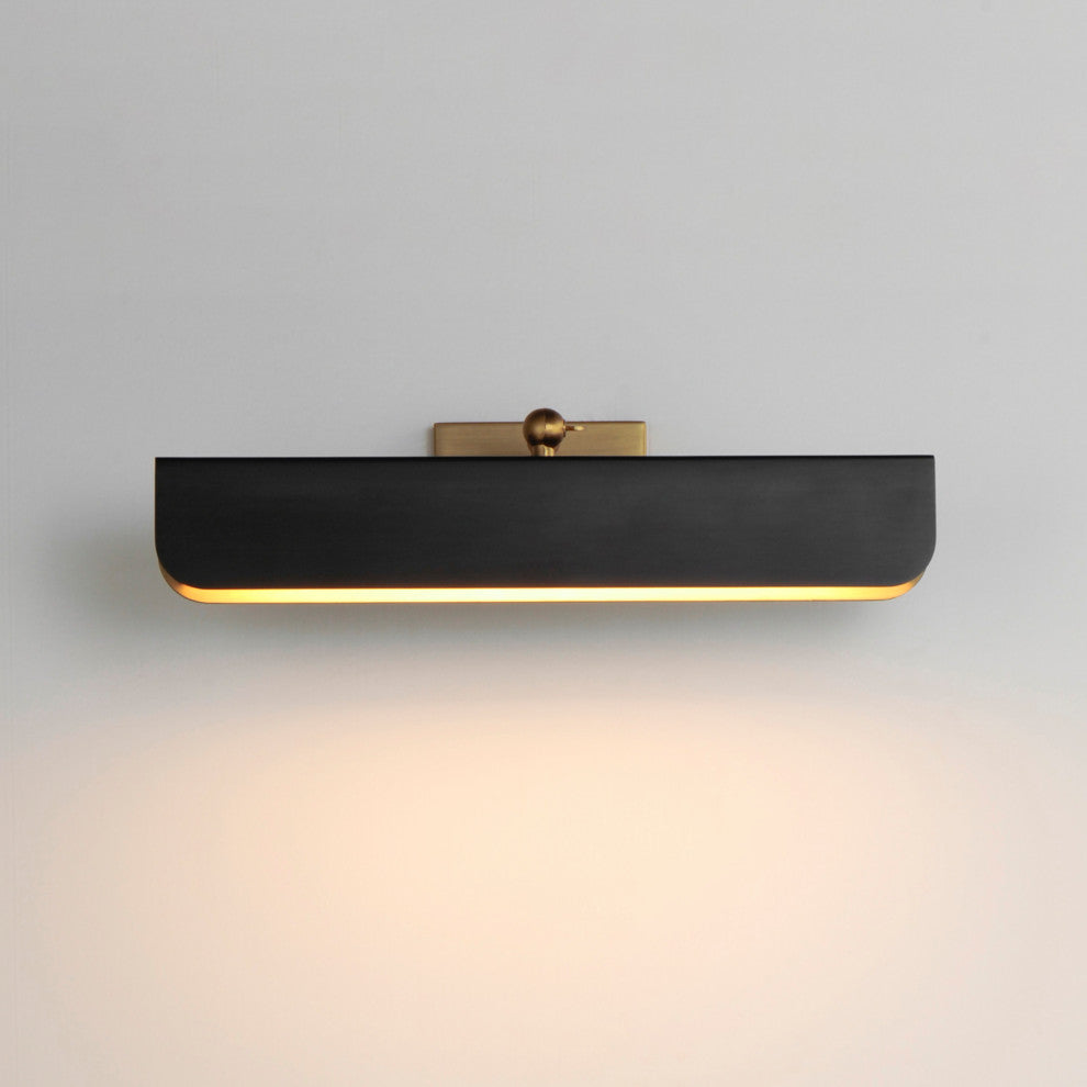 Maxim 10711 Miles 7" Tall LED Bathroom Sconce - 3000K - Black / Natural Aged