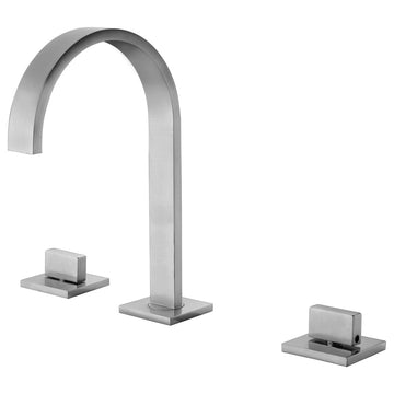 ALFI brand AB1336-BN Brushed Nickel Gooseneck Widespread Bathroom Faucet