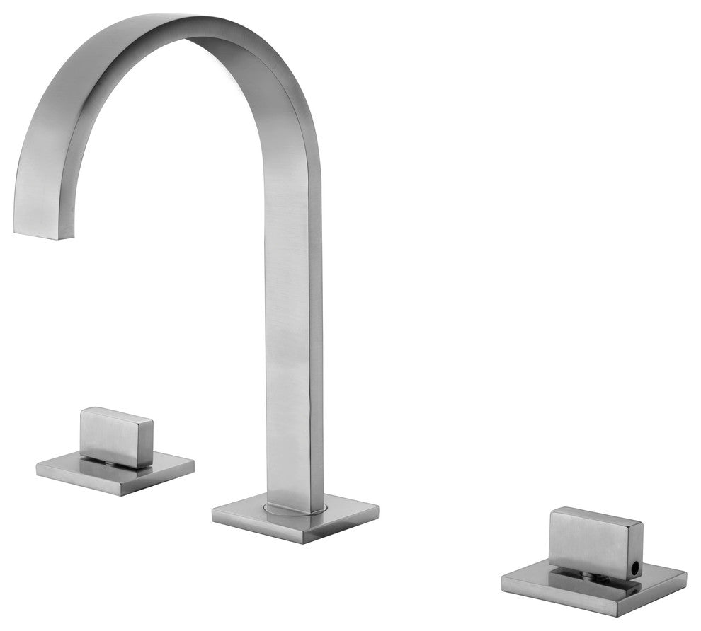 ALFI brand AB1336-BN Brushed Nickel Gooseneck Widespread Bathroom Faucet