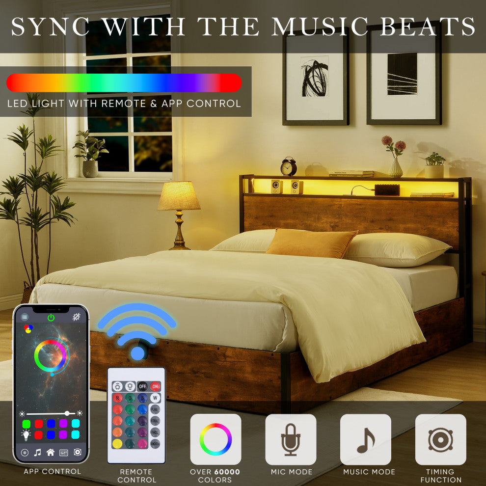 Gewnee Lift-up Storage Bed Frame
