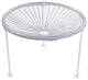 Zicatela Indoor/Outdoor Handmade Side Table, Clear Weave, White Frame