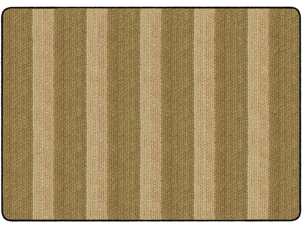 Flagship Carpets FA1008-32FS 6x8'4 Cozy BasketWeave Stripes/Natural Rug