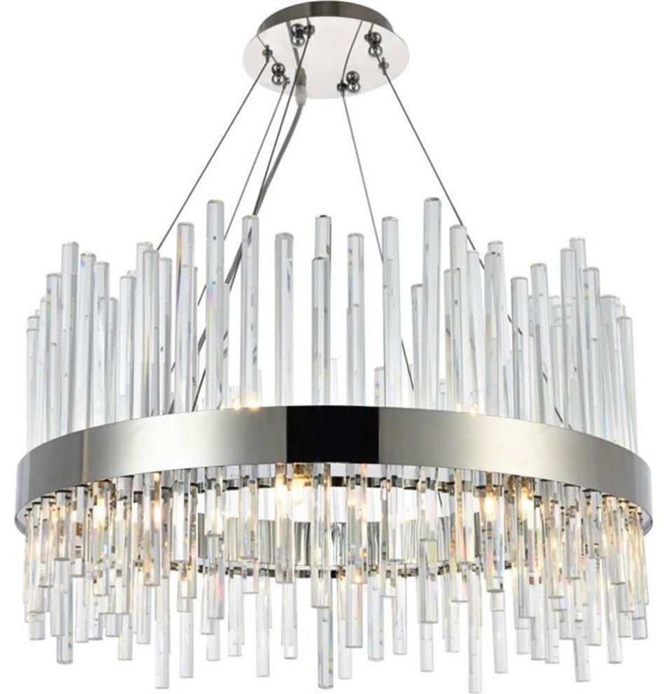 Elegant Lighting Dallas 16 Light Royal Cut Crystal Chandelier in Chrome