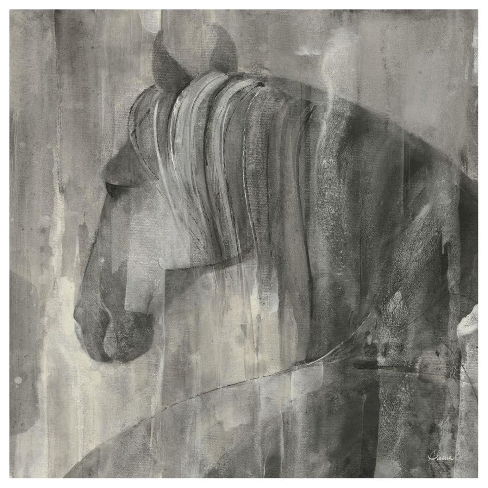 "Glance Greige Crop" Digital Paper Print by Albena Hristova, 32"x32"