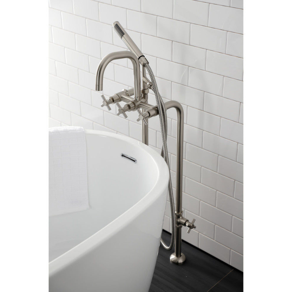 CCK8408DX Freestanding Tub Faucet With Supply Line, Stop Valve, Brushed Nickel