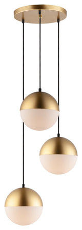 ET2 E20364-92 Half Moon 3 Light 17"W LED Multi Light Pendant - Metallic Gold