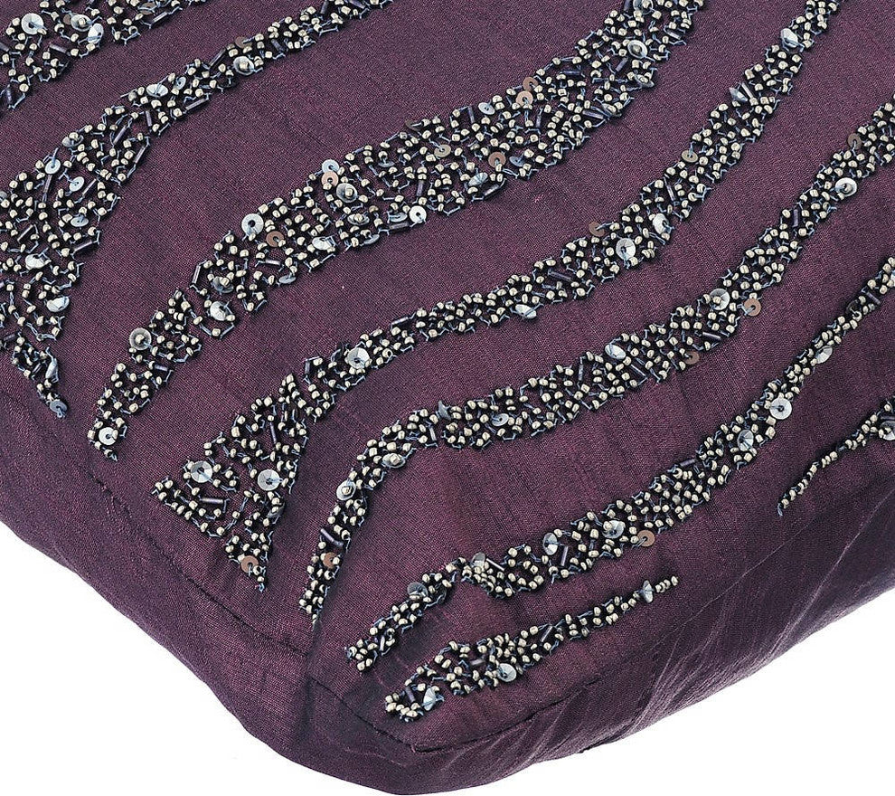 Throw Pillow Covers 18" x 18" Pillowcase Purple Silk Abstract - Purple Ripples