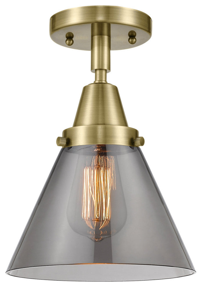 Innovations Lighting 447-1C-AB-G43 Large Cone 1 Light 7.75" Flush Mount