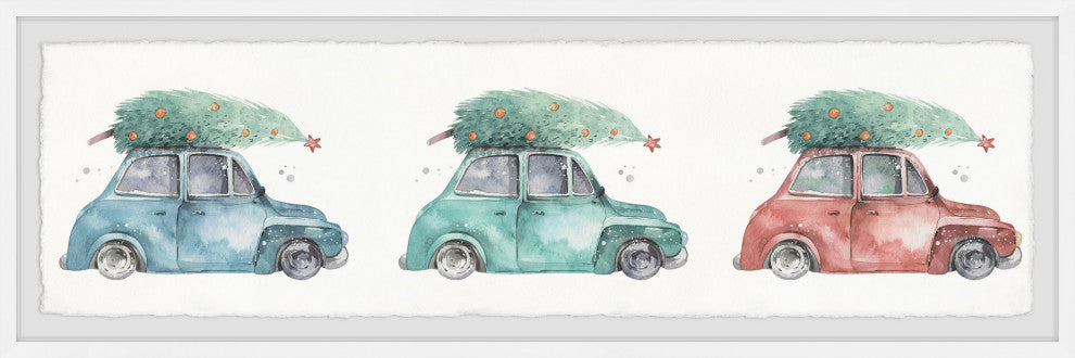 "Pine Tree Shopping" Framed Painting Print, 45x15
