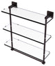 Montero 16" Triple Tiered Glass Shelf with towel bar, Antique Bronze