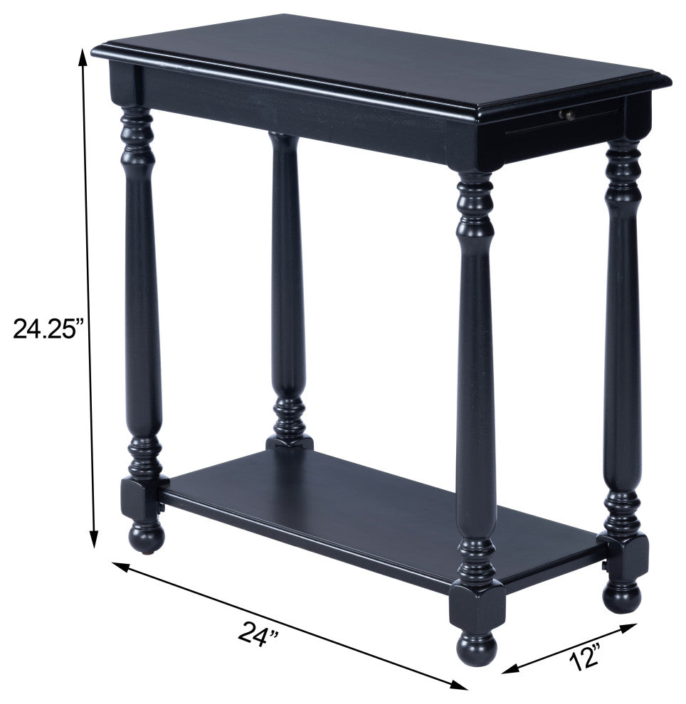 Devane Chairside Table, Black Licorice