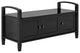 Warm Shaker Solid Wood 44" Rustic Entryway Storage Bench, Black