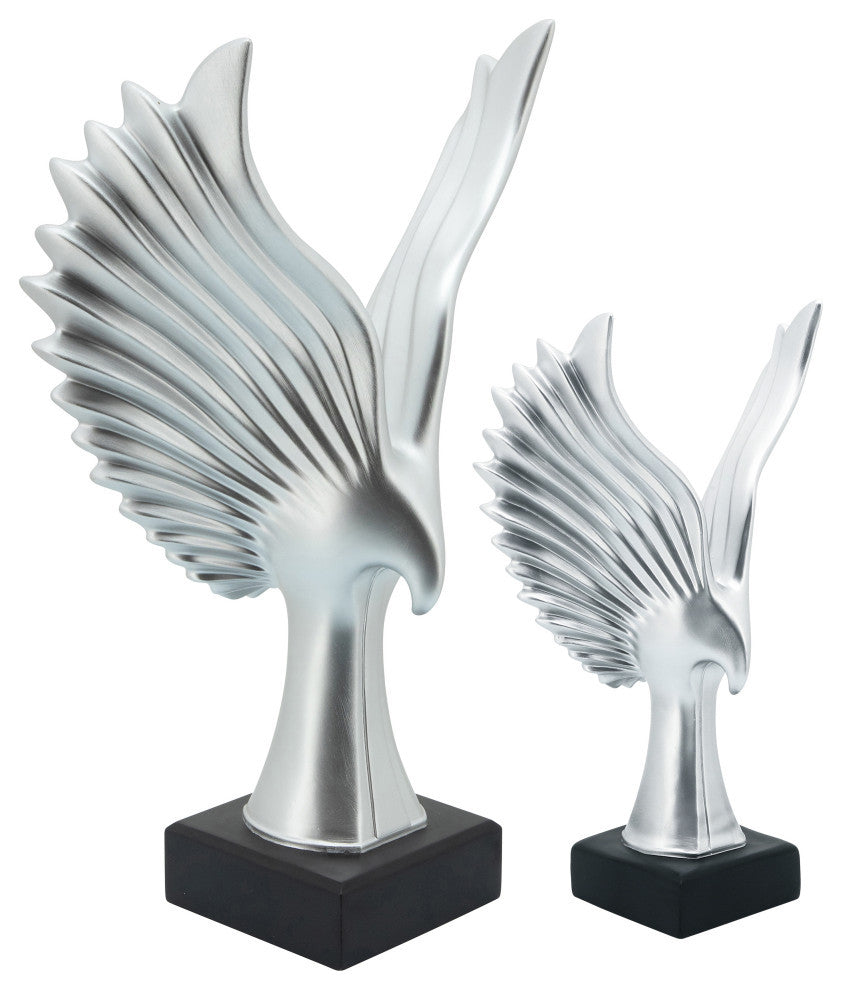 Resin 14" Eagle Table Accent, Silver