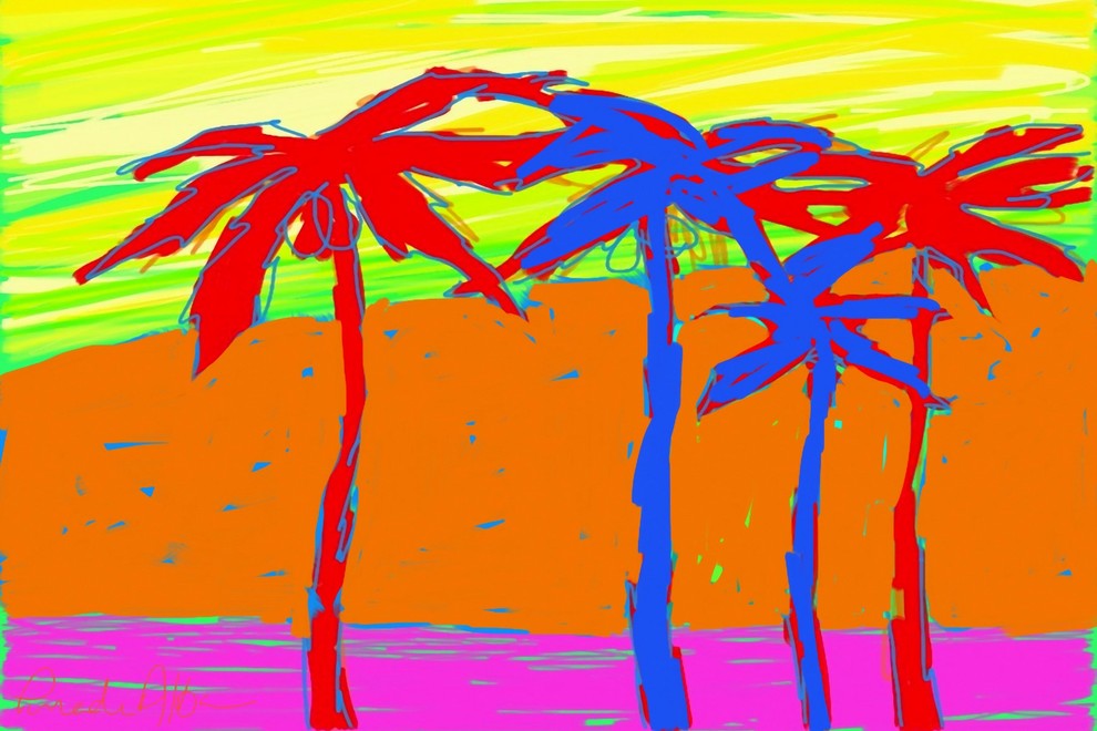 Marmont Hill, "California Palms 3" by Arthur Pina Print on Wrapped Canvas, 18x12
