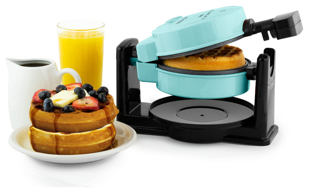 MyMini Personal Electric Animal Circus Waffle Maker, Waffle Iron, Flip Aqua