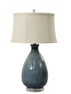 27.5" Basket Weave Ceramic & Acrylic Table Lamp, Midnight Blue