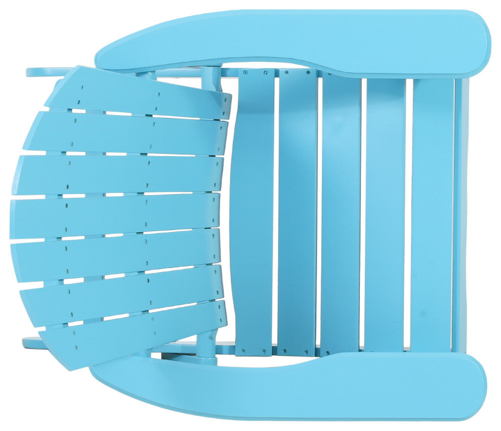 Cartagena Outdoor Acacia Wood Folding Adirondack Chair, Set of 4, Teal