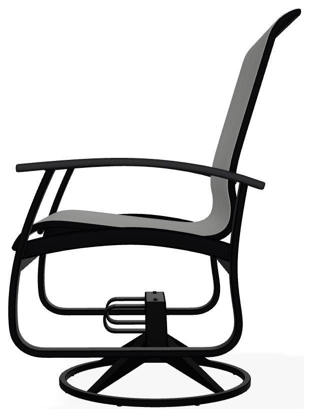 Belle Isle Sling Outdoor Swivel Rocker, Deacon/Black