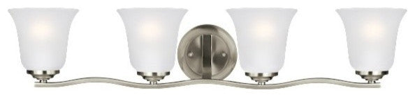 Sea Gull Lighting Emmons 4-Light Wall/Bath, Brushed Nickel