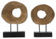 Natural Wood Slice Modern Sculpture Set 2 Abstract Organic Round Live Edge