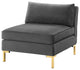 Sofa Middle Chair, Velvet, Gray, Modern, Living Lounge Hotel Hospitality