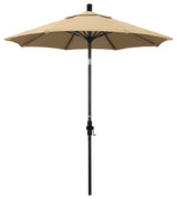 7.5' Bronze Collar Tilt Crank Aluminum Umbrella, Antique Beige Olefin