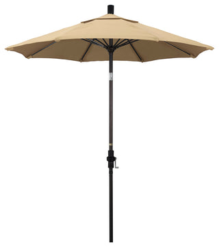 7.5' Bronze Collar Tilt Crank Aluminum Umbrella, Antique Beige Olefin