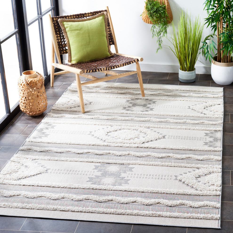 Safavieh Cottage Collection COT206A Rug, Ivory/Light Grey, 5'3" X 7'7"