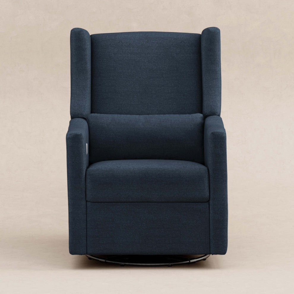 Kiwi Electronic Recliner and Swivel Glider With USB port, Performance Navy Eco-Twill