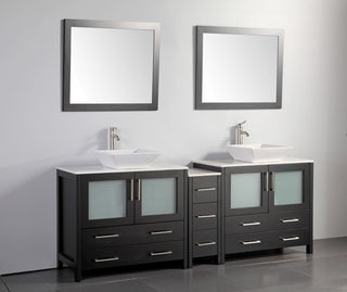Vanity Art Vanity Set With Vessel Sink, Espresso, 84", Standard Mirror