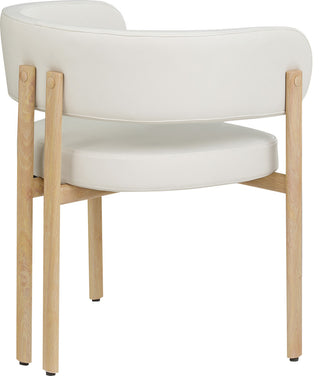 Gideon Black Faux Leather Dining Chair (Set of 2), Cream, Natural Finish