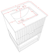 Monad Bathroom Vanity, White, 24" Wide