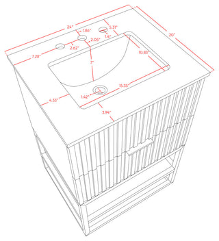 Monad Bathroom Vanity, White, 24" Wide