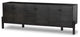 Reza Media Console Worn Black Parawood, Gunmetal Black, Worn Black Acacia