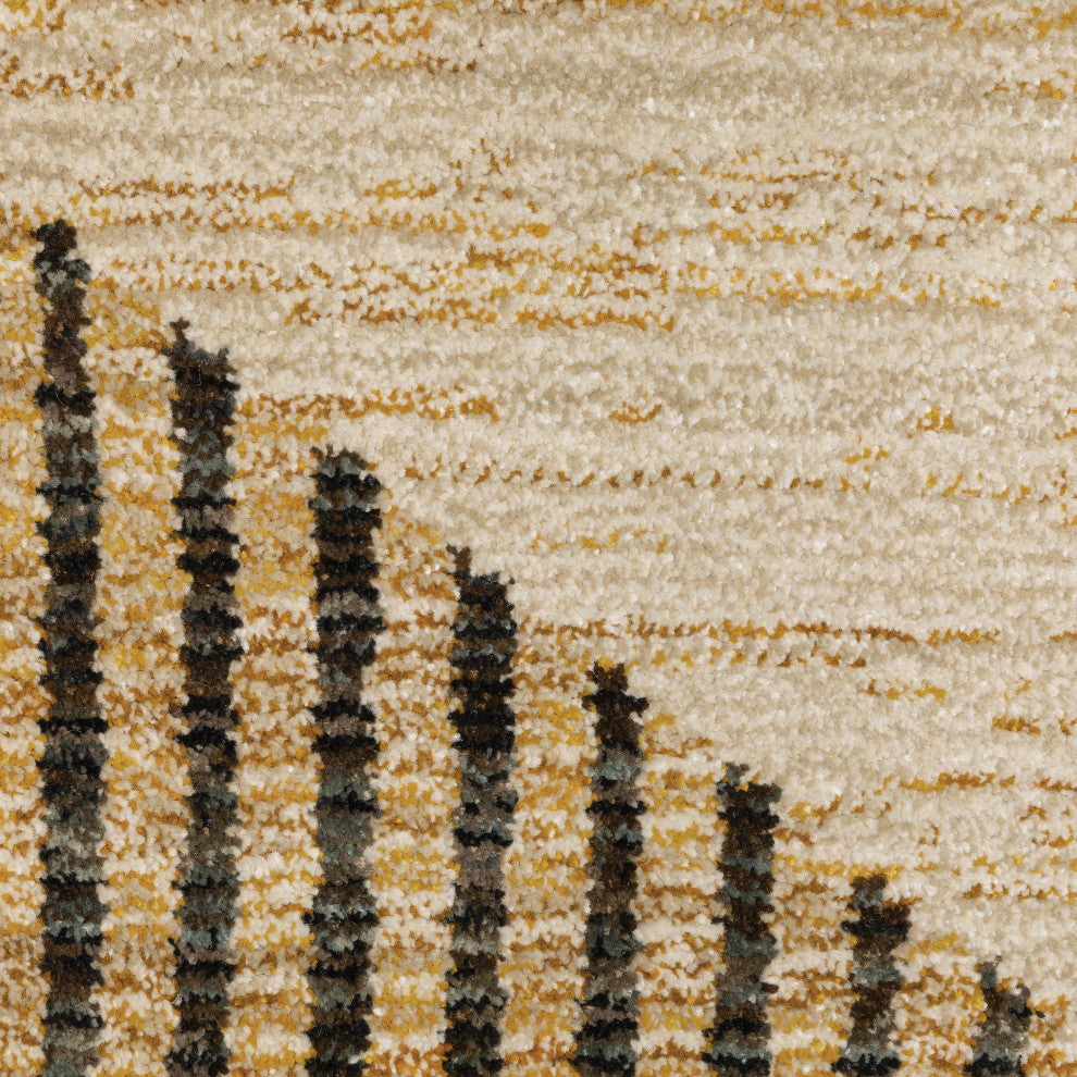 Sadie Layered Triangles Gold/Multi Area Rug, Gold/Multi, 6'7"x9'6"