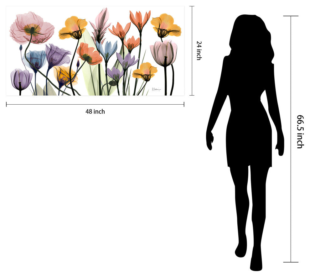 "Flowerscape Portrait" Frameless Floating Panel Graphic Wall Art, 24"x48"